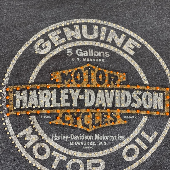 Harley Davidson T-shirt, Gray and orange bling - Picture 7 of 7